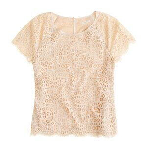 J. Crew raindrop lace ivory summer top 0
